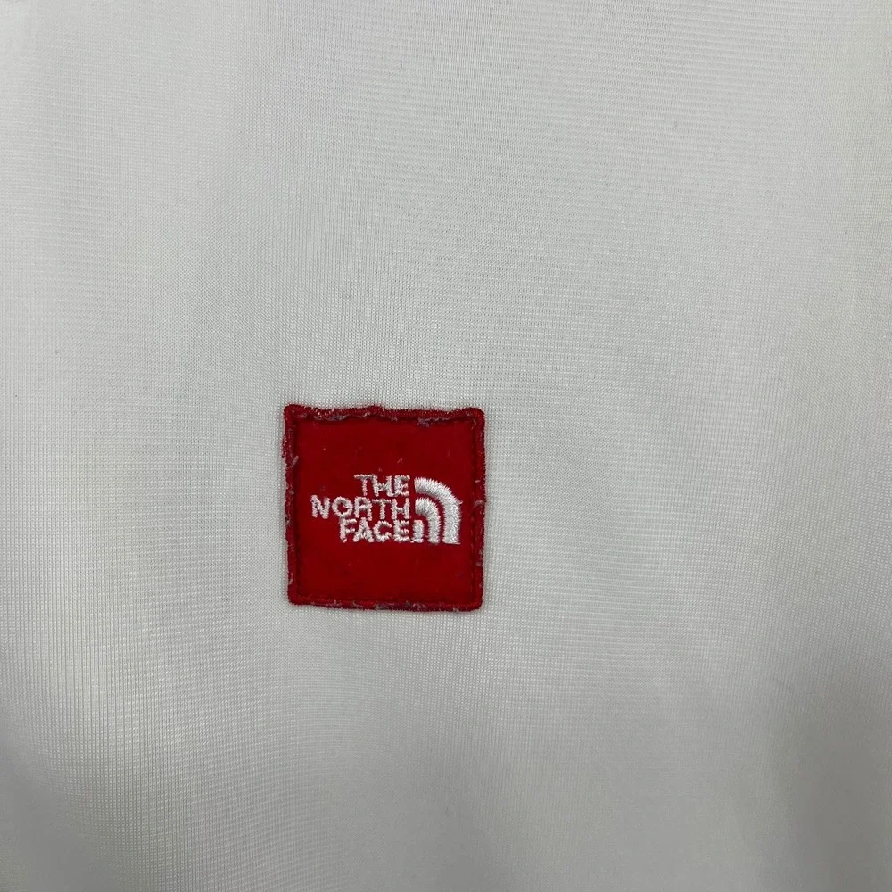 The North Face‎ Mens Full Zip Track Jacket White Blue Trim Red Logo Size Large